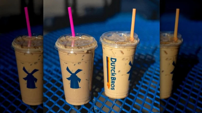 Two Dutch Bros protein drinks side by side