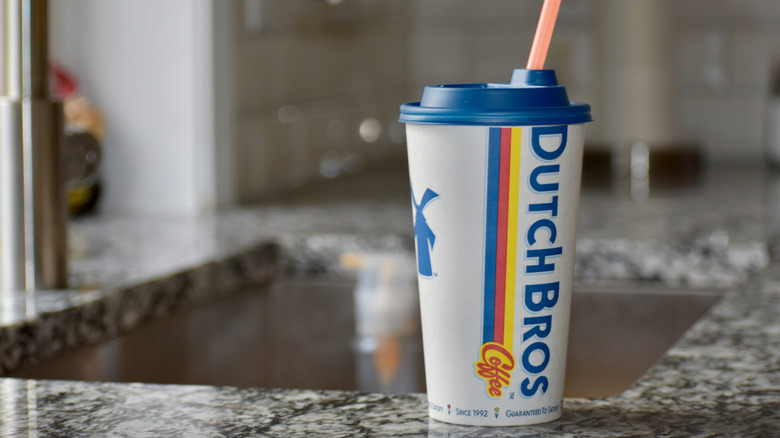 Dutch Bros shake with straw