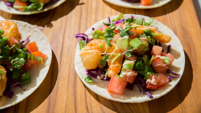 dynamite shrimp tacos on board