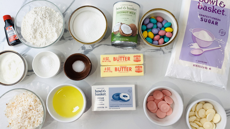 ingredients for making coconut cupcakes