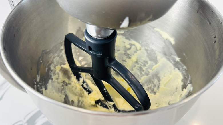 butter in a stand mixer bowl
