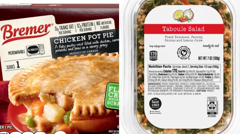 Bremer chicken pot pie with taboule salad