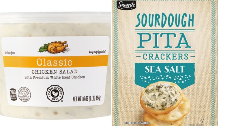 Aldi chicken salad and pita crackers