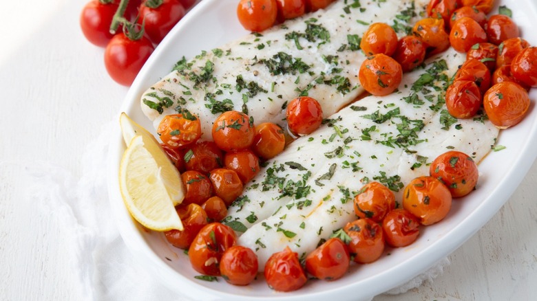 Easy baked orange roughy, plated