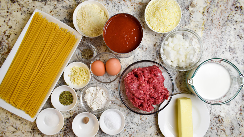 ingredients for the baked spaghetti