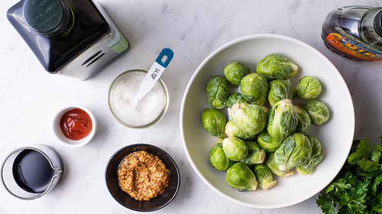 ingredients for roasted brussels sprouts