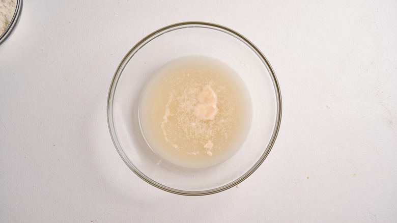 blooming yeast in a bowl