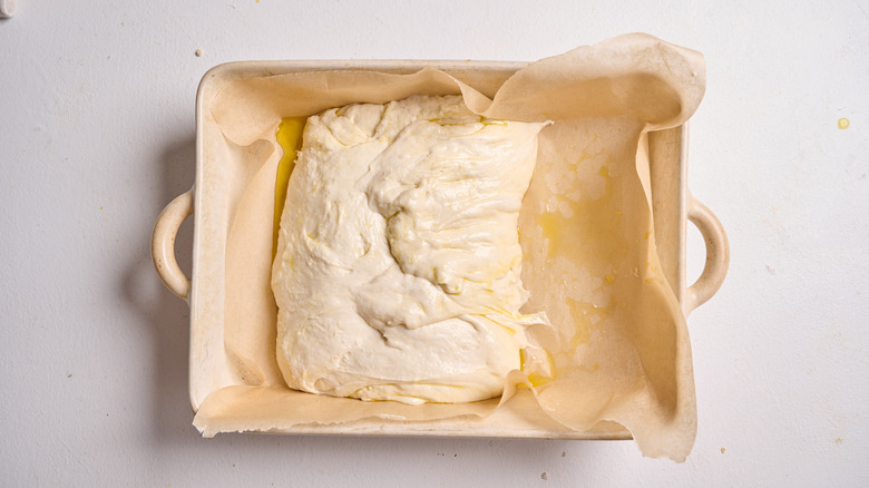 folding cheese into dough