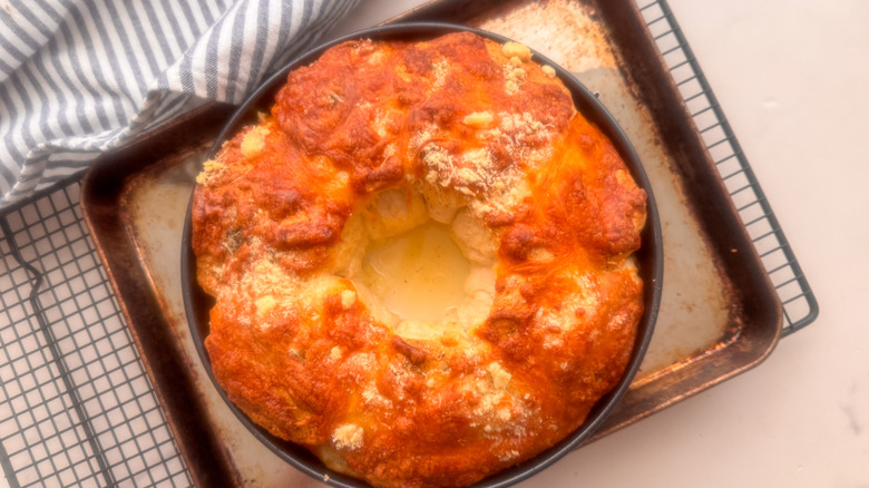 bread cooling in pan