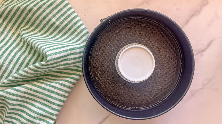 ramekin in center of pan
