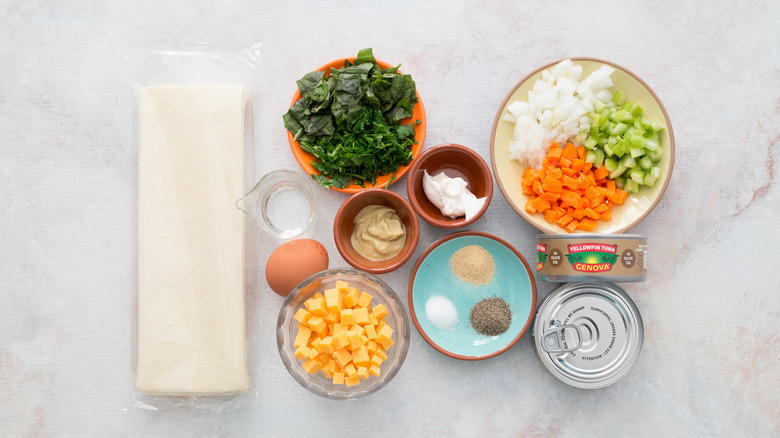 tuna puff ingredients on table