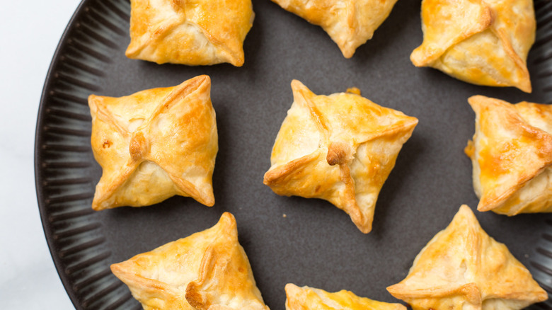 tuna puffs on gray plate