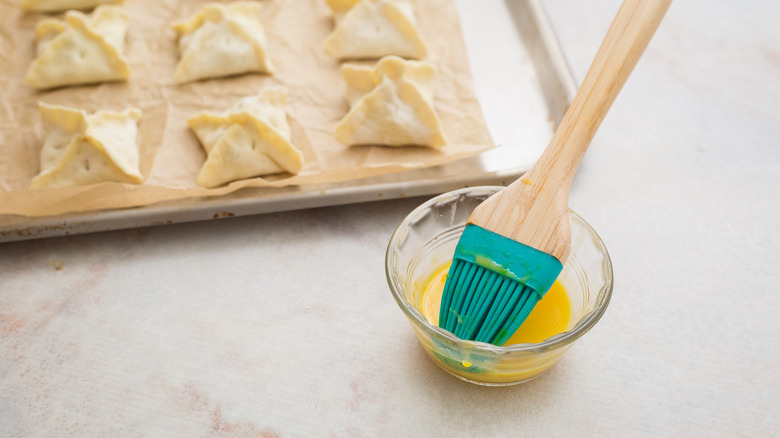 egg wash in small bowl