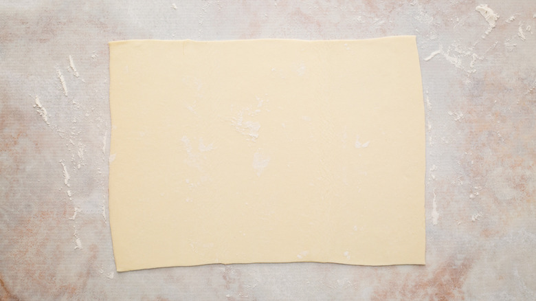 puff pastry sheet on table