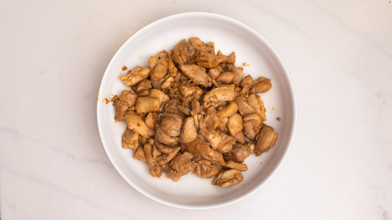cooked chicken in a bowl