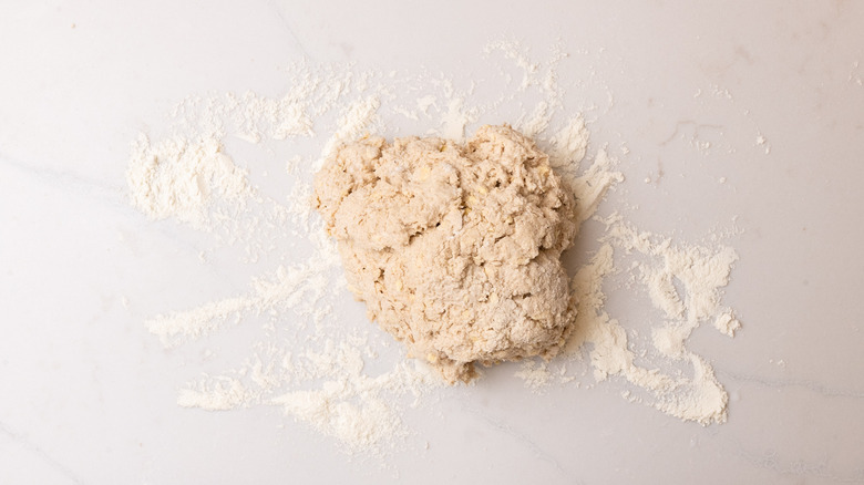 cinnamon biscuit dough on counter