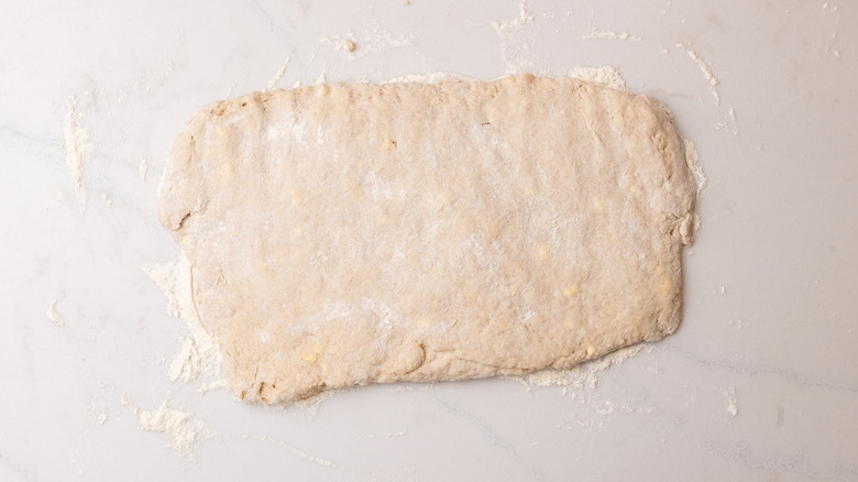 biscuit dough in rectangular shape