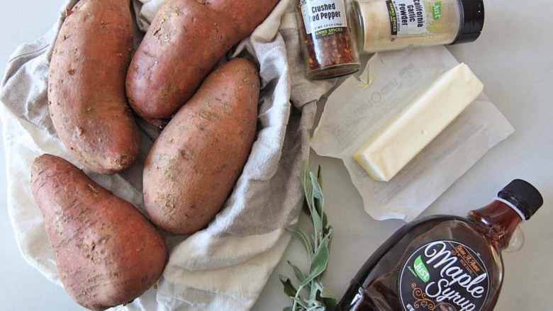 ingredients for Hasselback sweet potatoes
