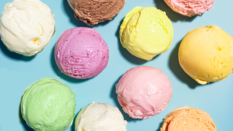 different flavors of homemade ice cream