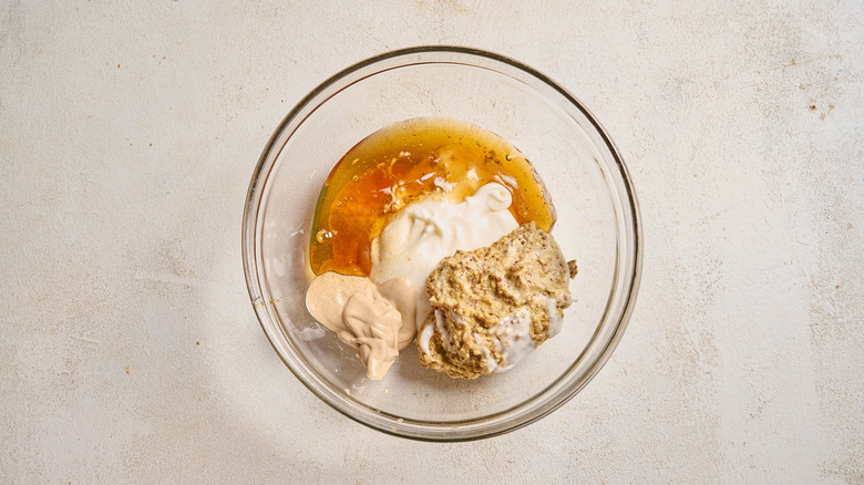 honey mustard ingredients in a bowl