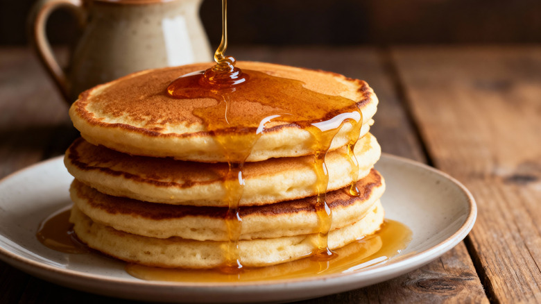 Stack of chickpea flour pancakes