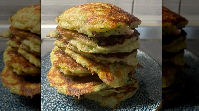 A stack of zucchini pancakes