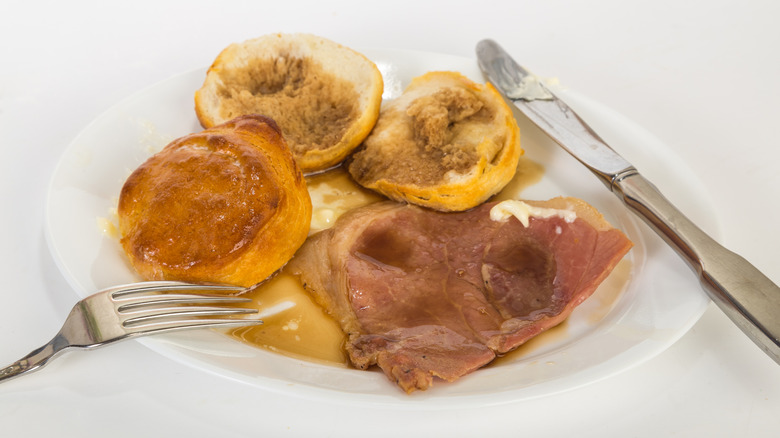 Plate of pork with red-eye gravy