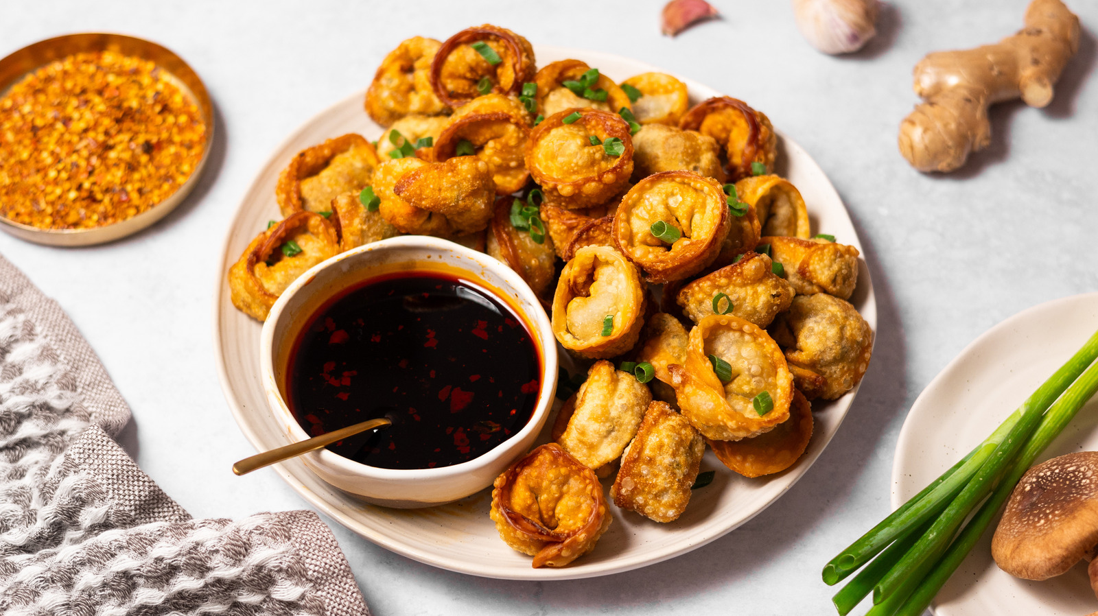 Edamame And Shiitake Fried Wontons Recipe