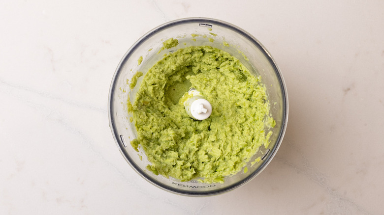 edamame beans in food processor