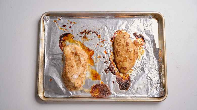 baked chicken on a sheet pan