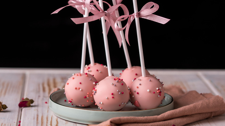 Pink cake pops