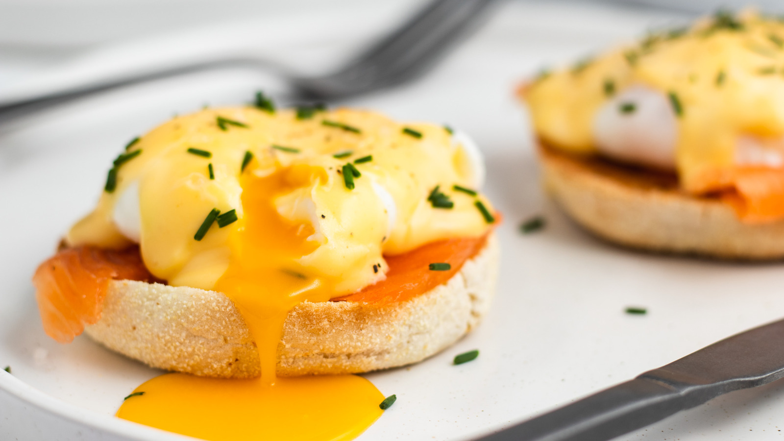 Eggs Benedict Breakfast Sandwich with Hollandaise Sauce