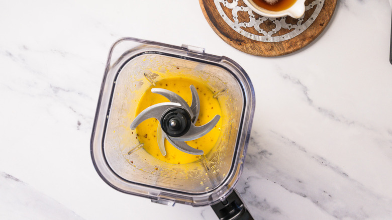 Hollandaise ingredients in blender