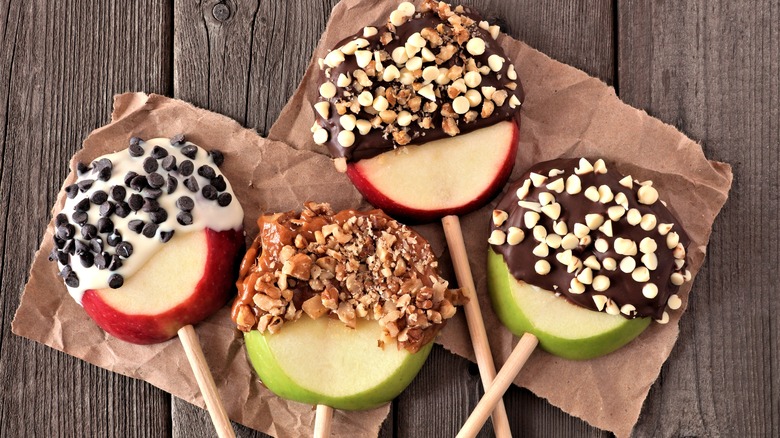 sliced candy apples