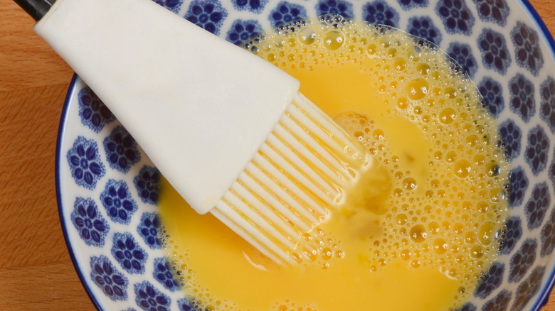 egg wash with silicon brush