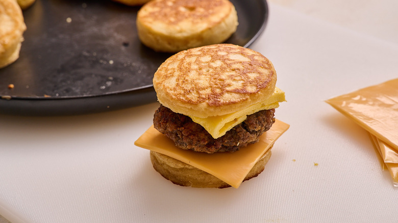 sausage McGriddle on a table