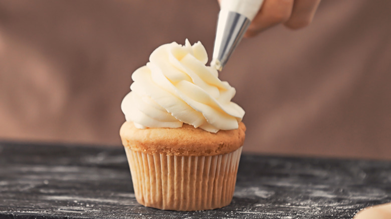Cupcake with frosting.