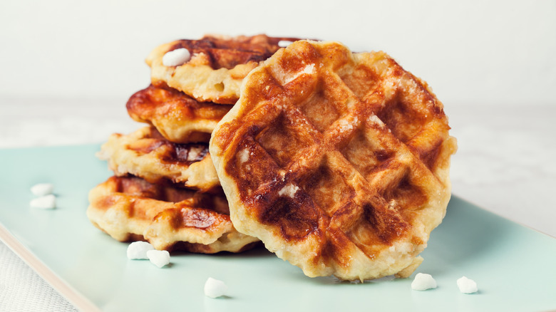 Liege waffles with Belgian pearl sugar