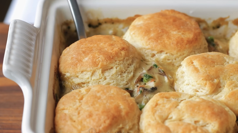 casserole with biscuit topping