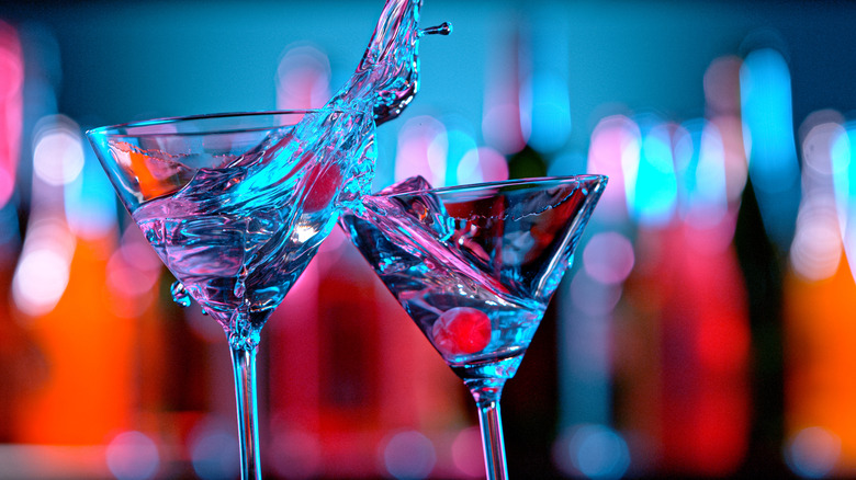 Close-up of martini glasses
