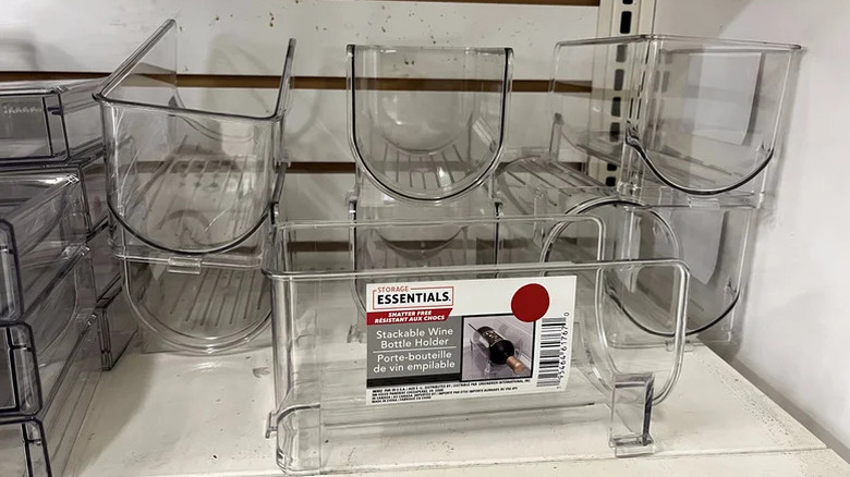 Dollar Tree wine botle holders on store shelf