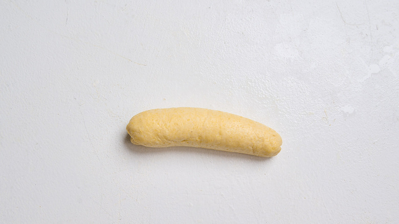dough rolled into a log shape