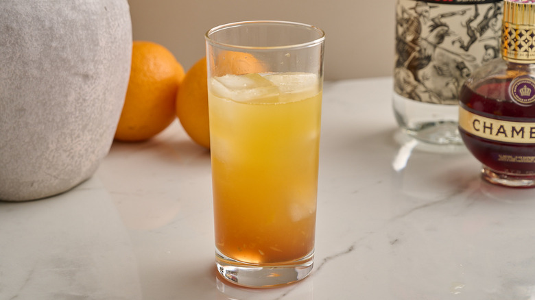 chambord in a glass with orange juice