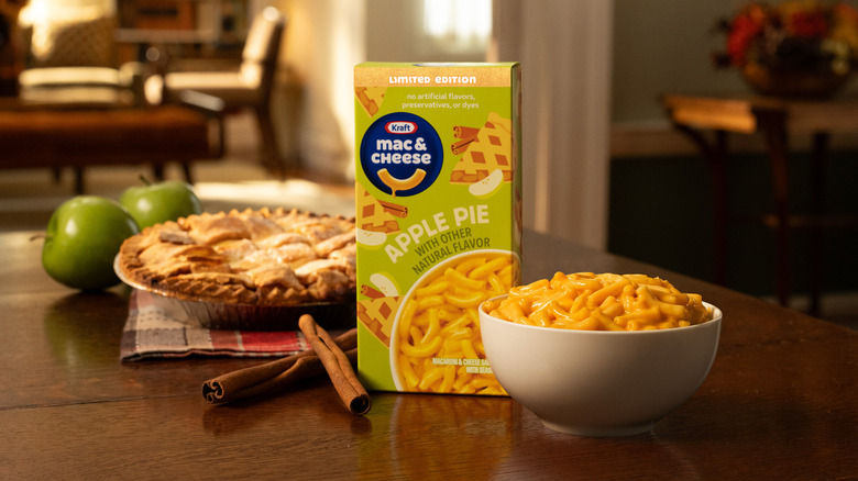 Kraft Mac & Cheese Apple Pie flavor on a table