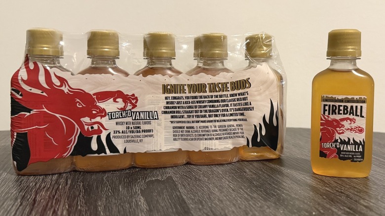 10-pack of Fireball with one bottle on the right