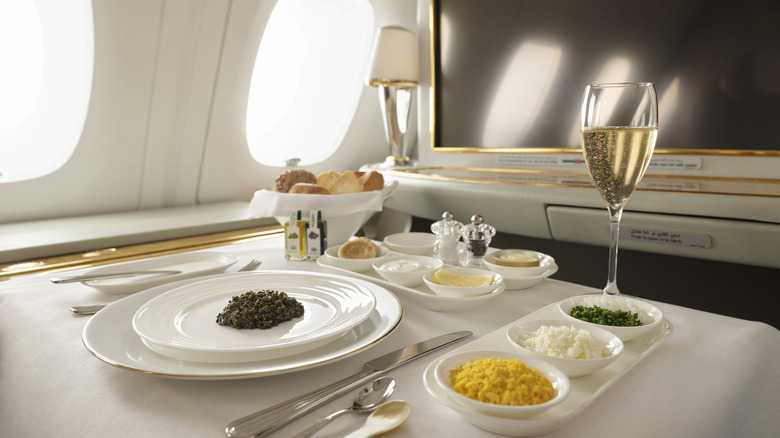 elegant inflight dining on Emirates