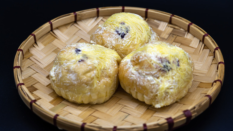 ensaymada on a native Philippine serving plate