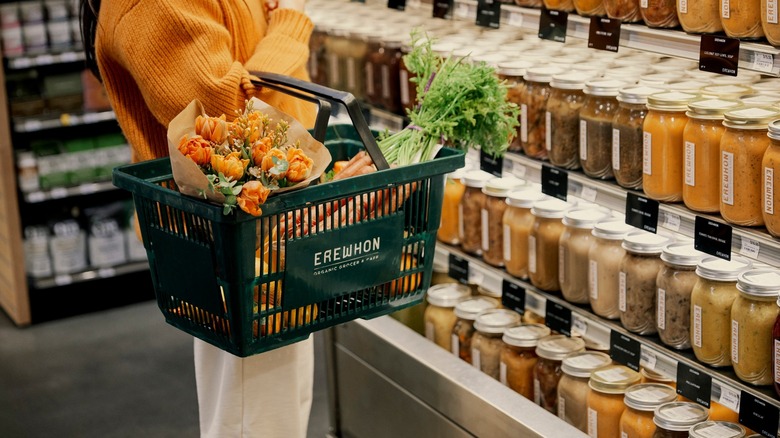 Woman with Erewhon grocery basket