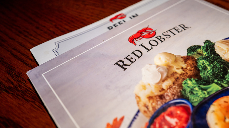 Close up of Red Lobster menu