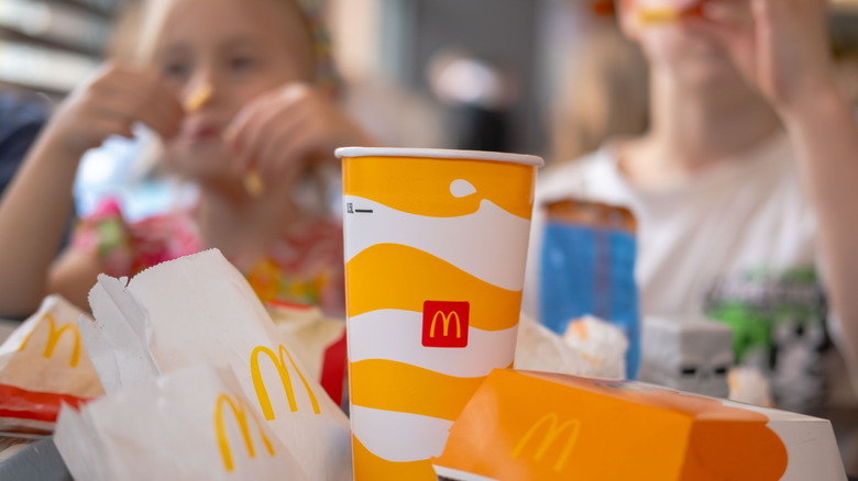 Kids eating at a McDonalds